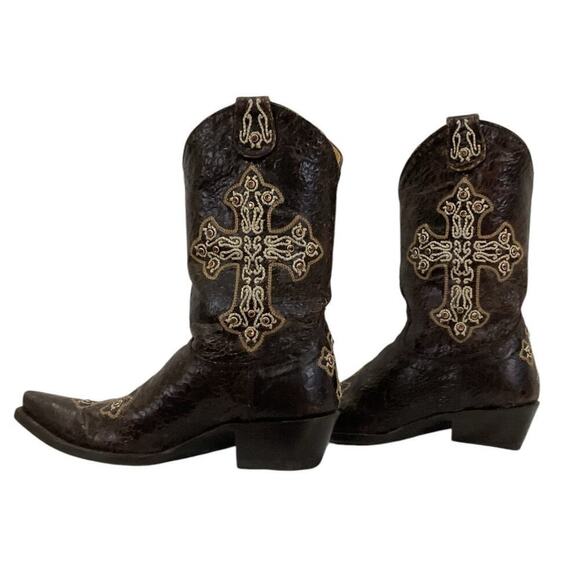 Old Gringo Brown Leather Jeweled Studded Cross Western Cowgirl Boot Size 6 - Picture 4 of 12